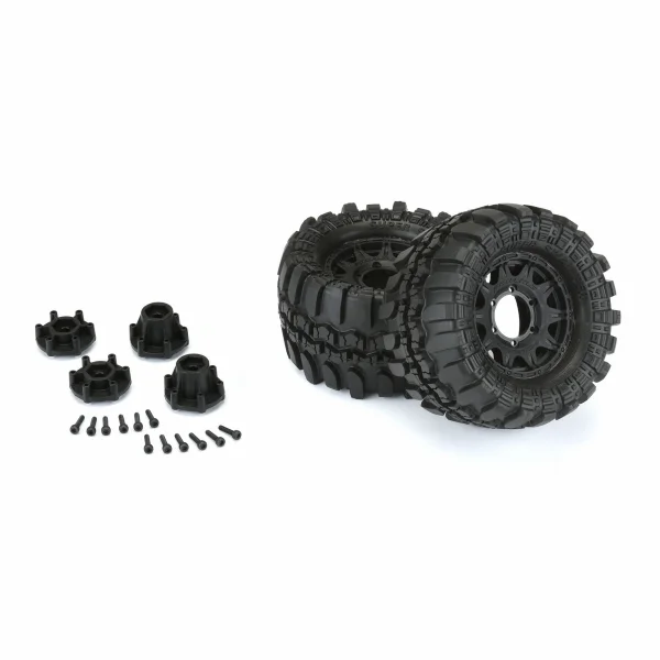 ProLine Interco TSL SX Super Swamper 2.8 Tyres Mounted on Black Raid 6X30 Removable Hex Wheels - 12mm Hex