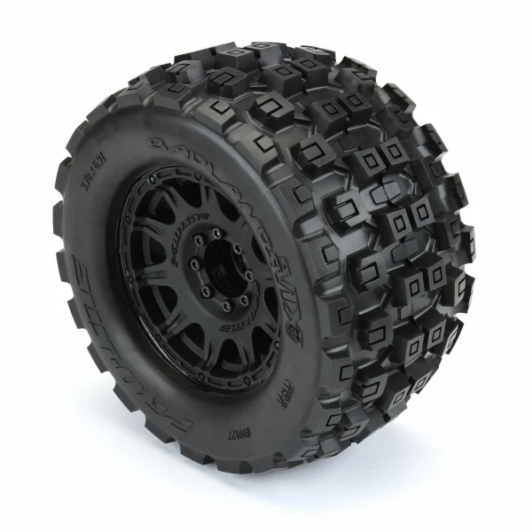 ProLine Badlands MX 3.8 Tyres Mounted on Raid Black 8X32 Wheels - 17mm Hex