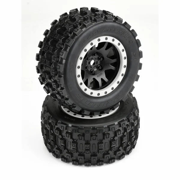 ProLine Badlands MX43 Tyres Mounted on IMPULSE Pro-Loc Beadloc X-MAXX Wheels (2)