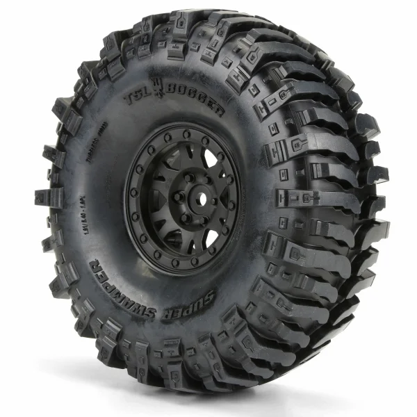 ProLine Interco Bogger 1.9 G8 Rock Terrain Truck Tyres on IMPULSE Black Beadlock Wheels (2) ** CLEARANCE **