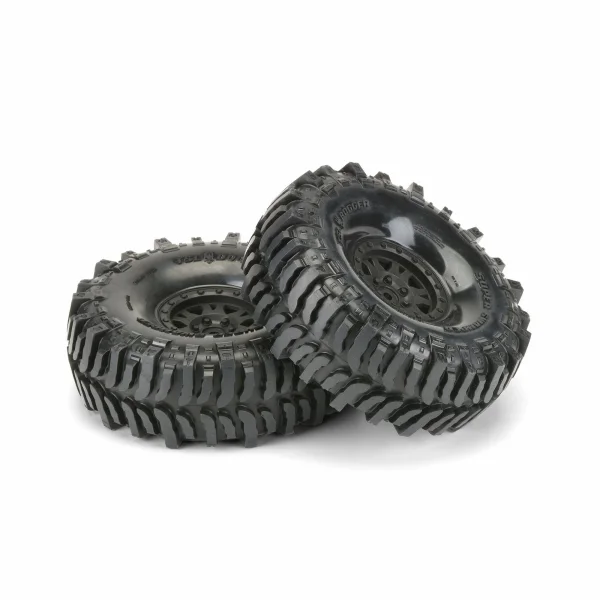 ProLine Interco Bogger 1.9 G8 Rock Terrain Truck Tyres on IMPULSE Black Beadlock Wheels (2) ** CLEARANCE **