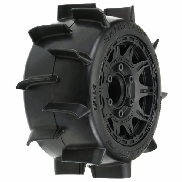 ProLine Sand Paw LP 2.8 Tyres Mounted on Black Raid 6X30 Wheels (2)