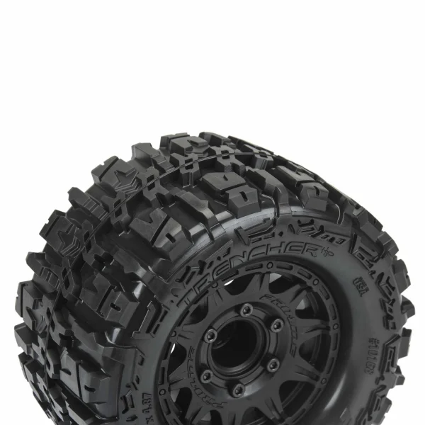 ProLine Trencher HP Belted 2.8 Tyres Mounted On Black 6X30 Removable Hex Wheels - 12mm Hex