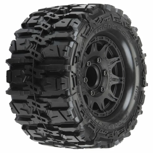 ProLine Trencher HP Belted 2.8 Tyres Mounted On Black 6X30 Removable Hex Wheels - 12mm Hex