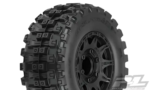 ProLine Badlands MX28 HP 2.8 Belted Tyres - Mounted On Black 6X30 Wheels - 12mm Hex — image 1 of 9