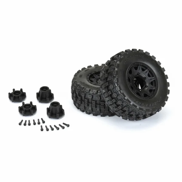ProLine Badlands MX28 HP 2.8 Belted Tyres - Mounted On Black 6X30 Wheels - 12mm Hex