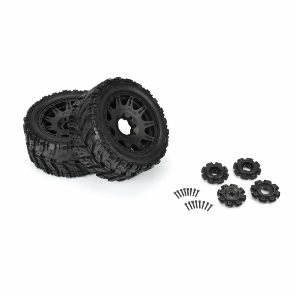 ProLine Masher X HP 5.7 Tyres Mounted on Raid 8x48 Wheels (2)