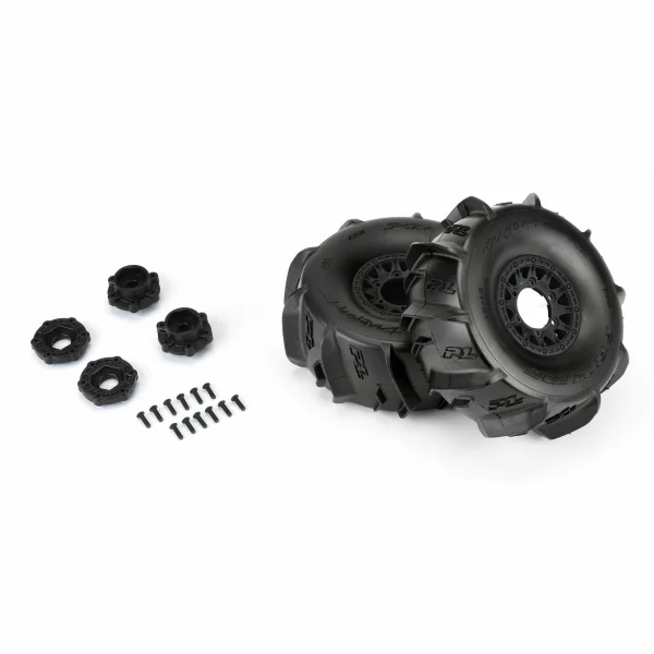 Dumont Sand/Snow Tires Mounted on Raid Black 6x30 17mm Hex UDR Rims (2)