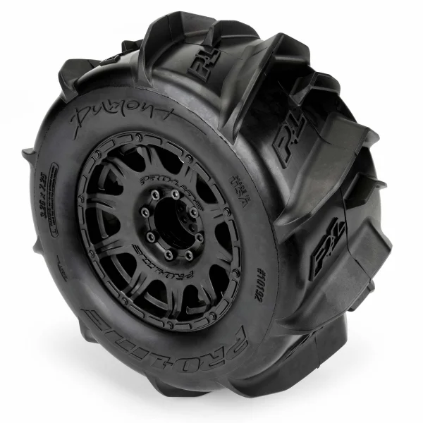 ProLine Dumont 3.8 Paddle Tyres Mounted on Black Raid 8x32 17mm Wheels (2)