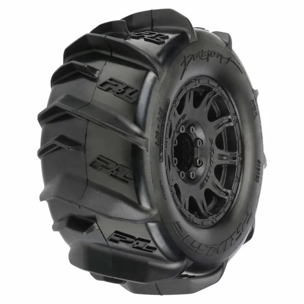 ProLine Dumont 3.8 Paddle Tyres Mounted on Black Raid 8x32 17mm Wheels (2)