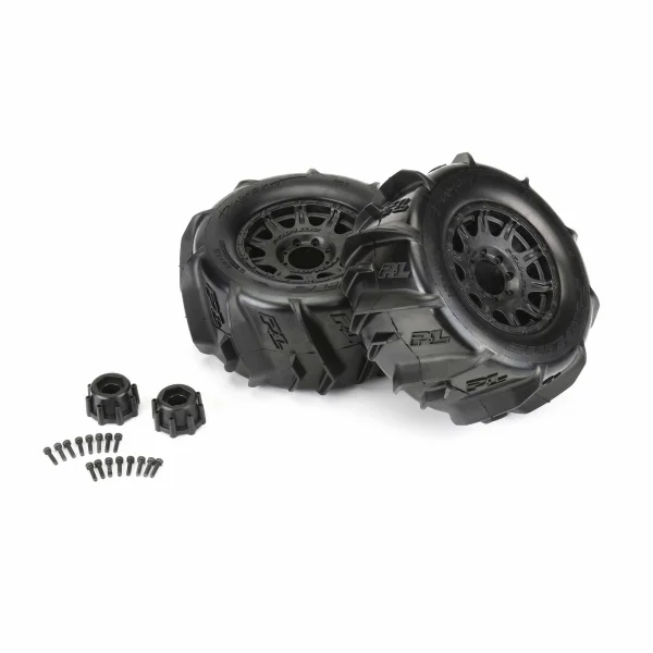ProLine Dumont 3.8 Paddle Tyres Mounted on Black Raid 8x32 17mm Wheels (2)
