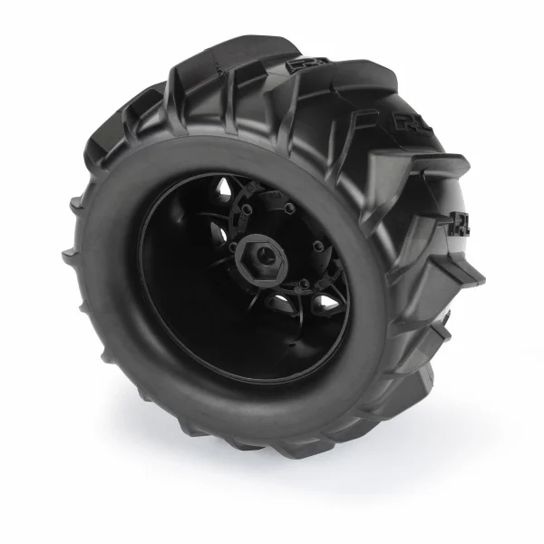 ProLine Dumont 2.8 Sand Paddle Tyres on Raid Black 6x30 12mm Hex Wheels (2)