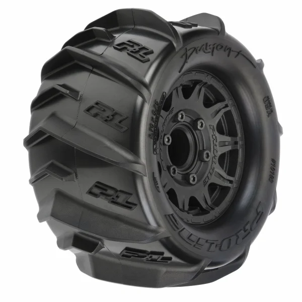 ProLine Dumont 2.8 Sand Paddle Tyres on Raid Black 6x30 12mm Hex Wheels (2)