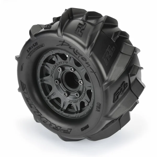 ProLine Dumont 2.8 Sand Paddle Tyres on Raid Black 6x30 12mm Hex Wheels (2)