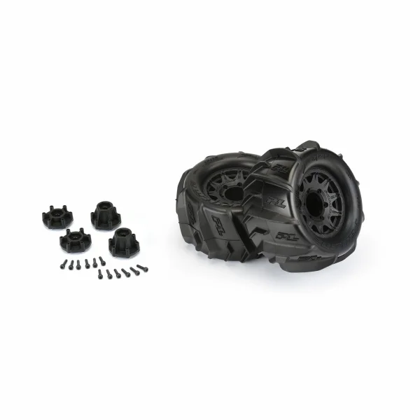 ProLine Dumont 2.8 Sand Paddle Tyres on Raid Black 6x30 12mm Hex Wheels (2)