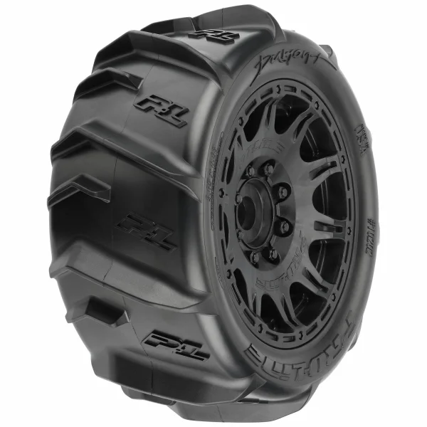 ProLine Dumont Paddle Tyres Pre Mounted on 5.7 Raid Black Wheels (2)