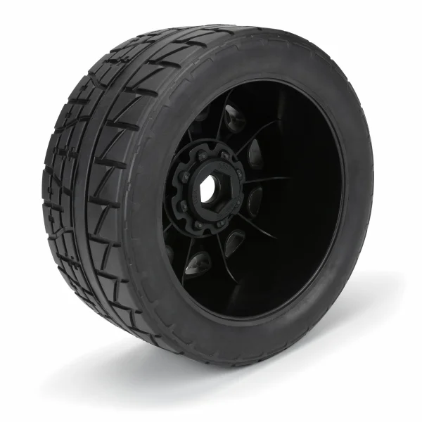 Menace HP 5.7 Street Belted Tires Mounted on Raid Black 8x4 Wheels (2) ** CLEARANCE **