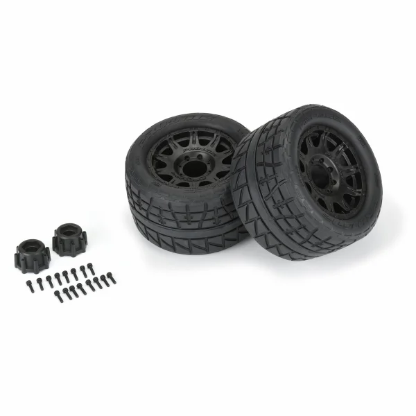 ProLine Menace HP 3.8 Belted Tyre On Raid Black 8x32 17mm Hex Wheels (2)