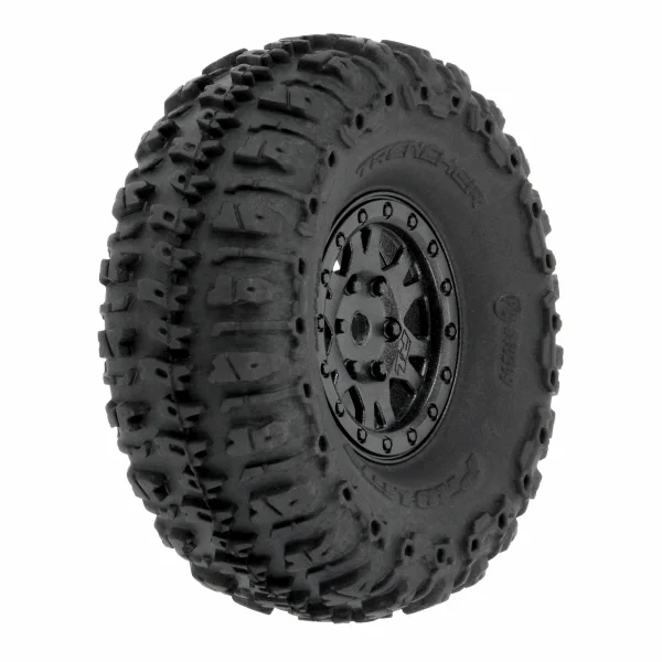 ProLine Trencher 1.0 Tyres On Mini IMPULSE Black Wheels - SCX24