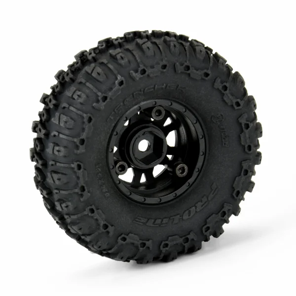 ProLine Trencher 1.0 Tyres On Mini IMPULSE Black Wheels - SCX24