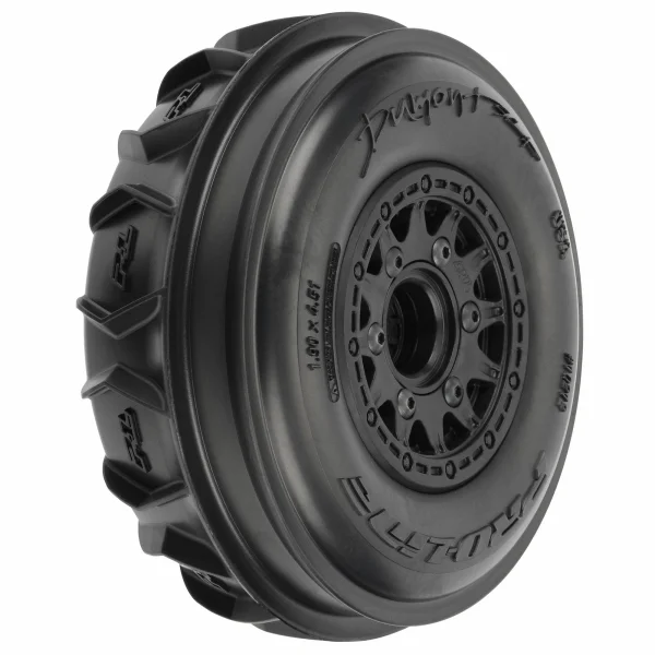ProLine Dumont SC Front Paddle/Rib Tyres Mounted on On Raid 6X30 Wheels (2)