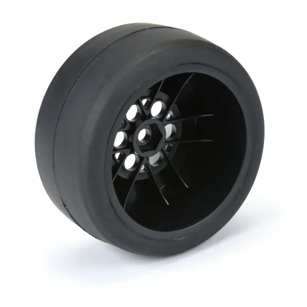 1:16 Reaction Rear Tires MTD 8mm Black/Silver (2): Losi Mini