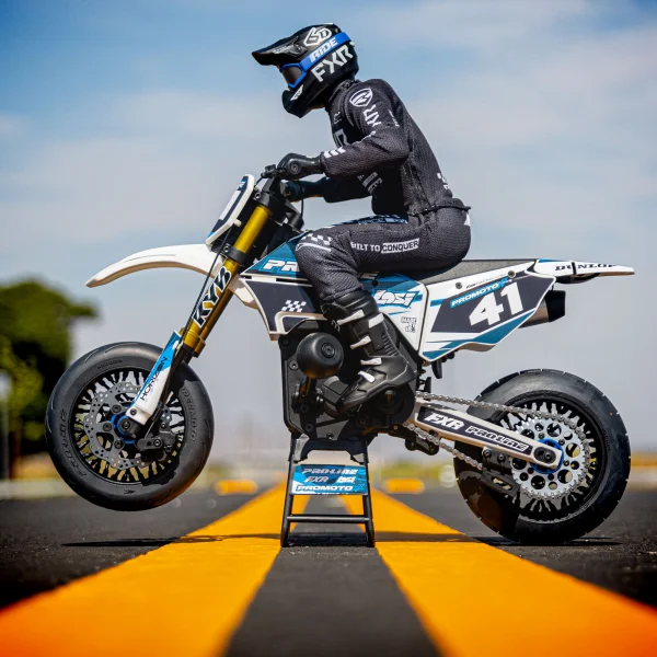 ProLine Supermoto S3 Rear Tyres Mounted on Black Losi Promoto Wheel (1)
