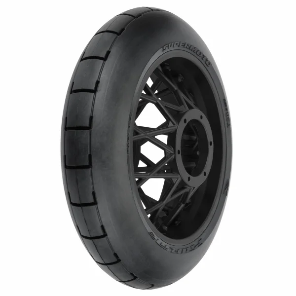 ProLine Supermoto S3 Rear Tyres Mounted on Black Losi Promoto Wheel (1)