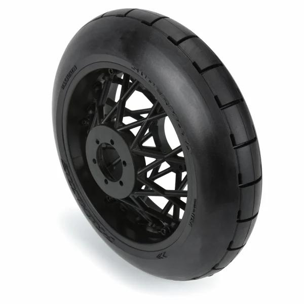 ProLine Supermoto S3 Rear Tyres Mounted on Black Losi Promoto Wheel (1)