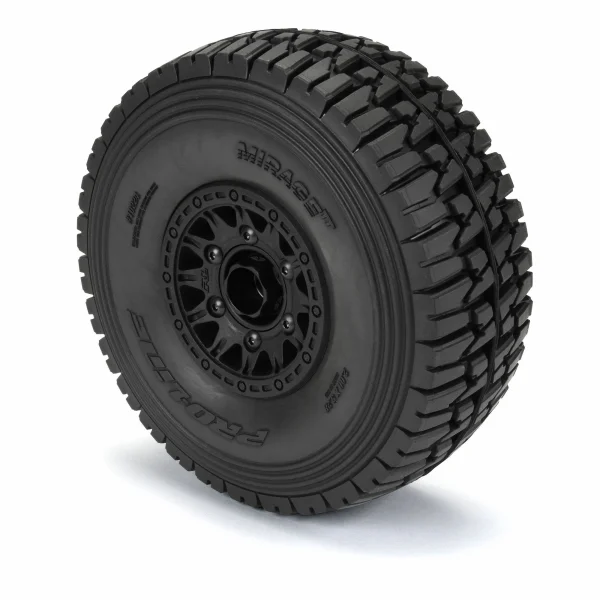 ProLine 1:7 Mirage TT Belted Tyres On 17mm Black Raid Wheels (2)