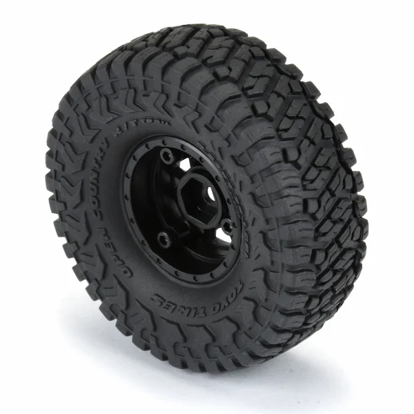 ProLine 1.0 Toyo Open Country R/T Trail Tyres Mounted on 7mm Hex Black IMPULSE Wheels (4)