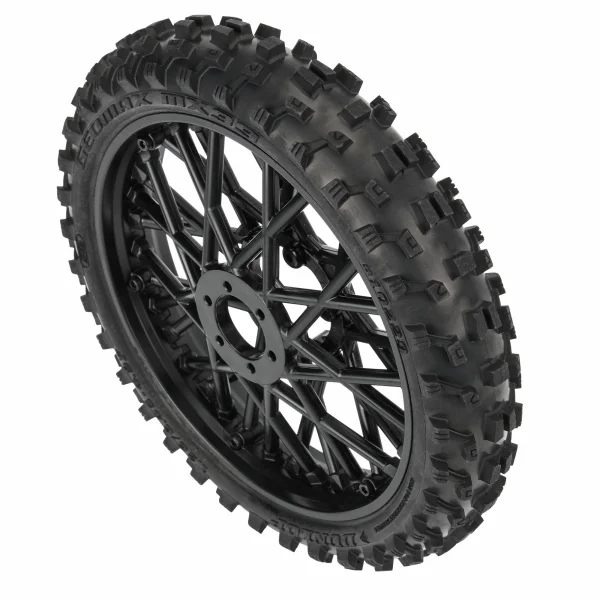 ProLine Dunlop Geomax MX33 CR4 Front Tyre Mounted on Black Losi Promoto Wheel (1)