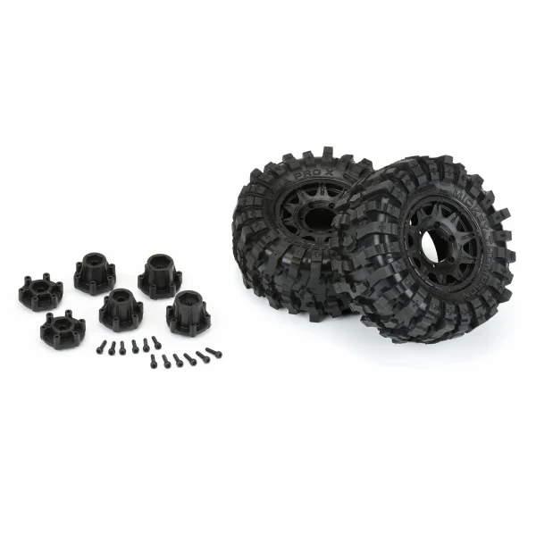 ProLine Mickey Thompson Baja Pro X 2.8 Tires Mounted on Raid Black Wheels (2) ** CLEARANCE **