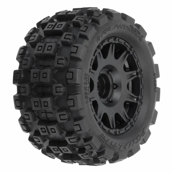 ProLine Badlands MX 1.85 Tires Mounted on Raid 12mm Hex Wheels - GROM (4)