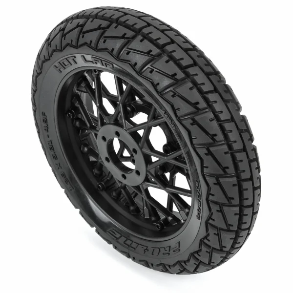 ProLine Hot Lap MX S3 Front Tire Mounted on Black Supermoto Wheel (1)