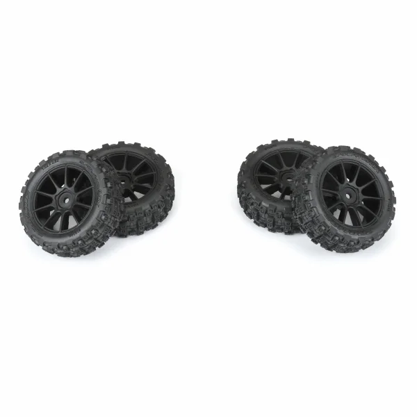 ProLine Badlands MX 1.9 Buggy Tires Mounted On Mach-10 Black Wheels