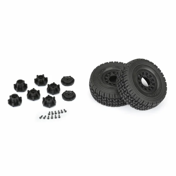 ProLine Mirage TT 2.2 /3.0 SC Tyres Mounted on Black Raid 12/14mm Hex Wheels (2)