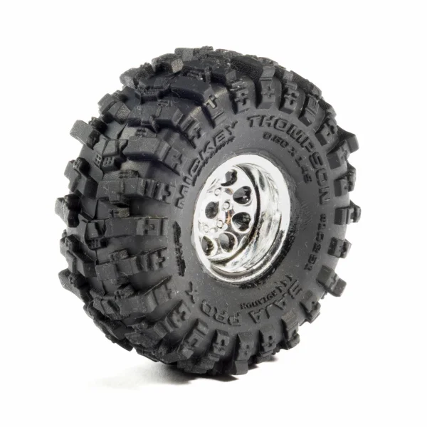 1/30 Baja Pro X Front/Rear Mounted Chrome Beast Tires (4): A
