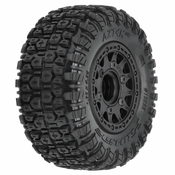 ProLine Aztek M2 SC Tyres Mounted on 12/14mm Black Raid Wheels (2)