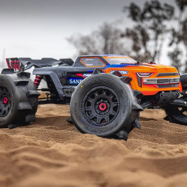 ProLine Sand Paw HP Belted 3.8 MT Tyres Mounted on Black 17mm Hex 8x32 Wheels (2)
