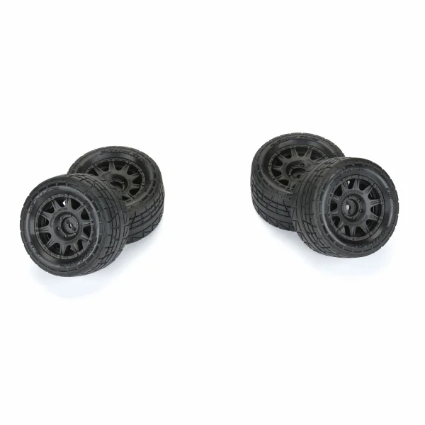 1:18 Menace F/R Street Tires MTD 12mm Black Raid (4): Granit