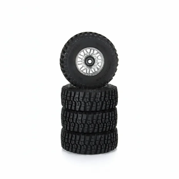 ProLine Flat Iron Front/Rear Tires Mounted 12mm Hex Chrome Diablo (4) - Arrma Typhon GROM