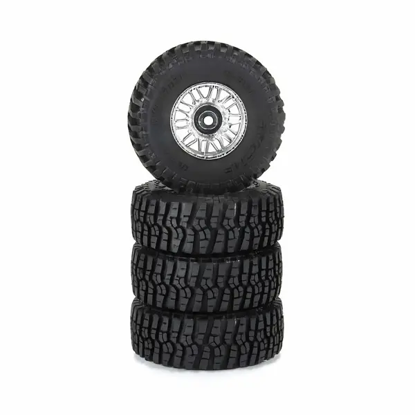 ProLine Flat Iron Front/Rear Tires Mounted 12mm Hex Chrome Diablo (4) - Arrma Typhon GROM — image 6 of 6