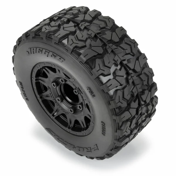 ProLine Jaeger HP Belted 2.8 Tyres Mounted on 12mm/14mm Black Raid Wheels (2)
