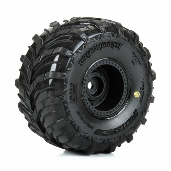 ProLine Dreadnaught Mounted Black Wheel F/R (4) for Arrma Gorgon/Quake GROM