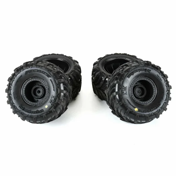 ProLine Dreadnaught Mounted Black Wheel F/R (4) for Arrma Gorgon/Quake GROM