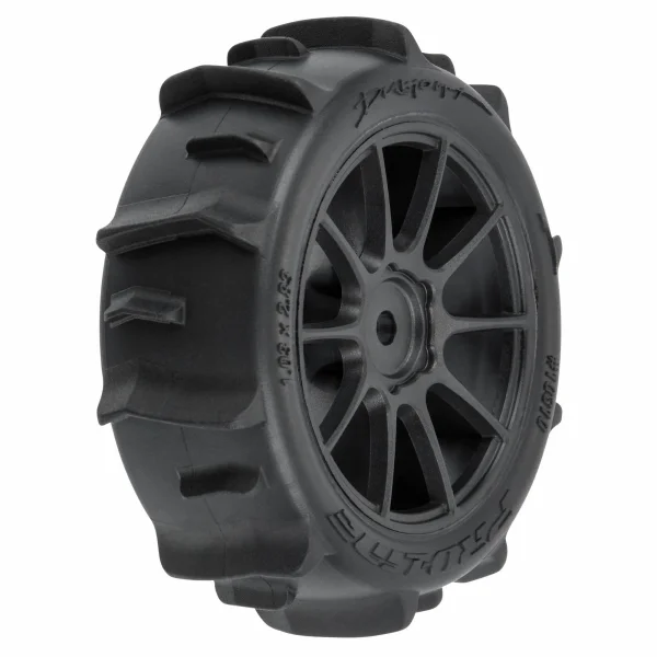 ProLine Dumont Tyres Mounted on 12mm Hex Black Mach-10 Wheels (4) - Typhon GROM