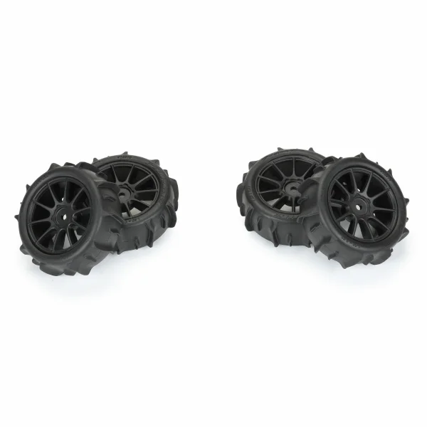 ProLine Dumont Tyres Mounted on 12mm Hex Black Mach-10 Wheels (4) - Typhon GROM