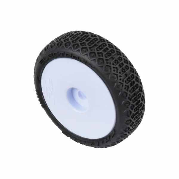 1/24 Electron 2.0 Buggy F/R Tires Mounted 7mm White (4): Mic
