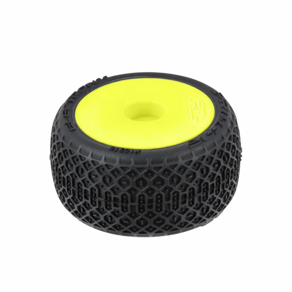 ProLine Electron 2.0T Tyres Mounted on 7mm Yellow Losi Micro T White Wheels (4)